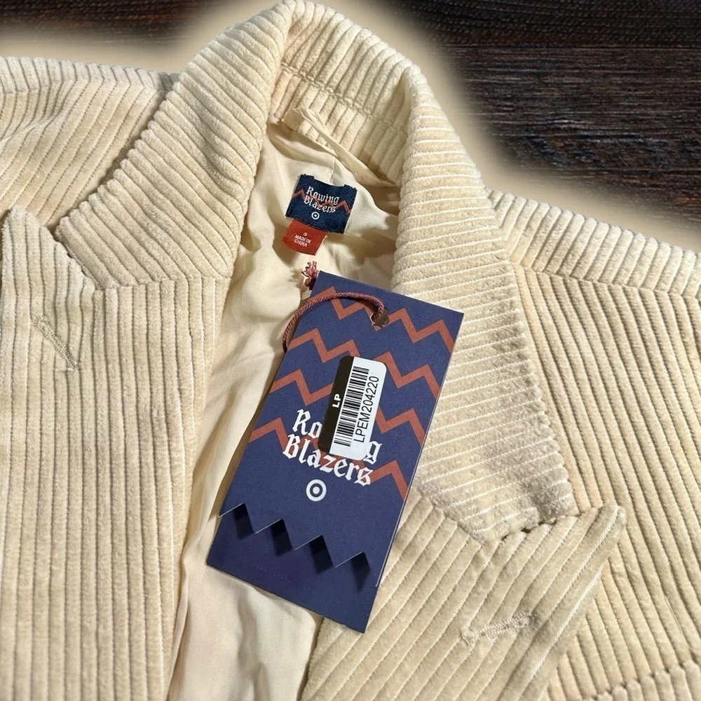 NWT Rowing Blazers for Target ‘Corduroy Double-Breasted Blazer’ in “Cream” Sz S